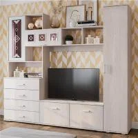 Модульная гостиная Белла ясень белый