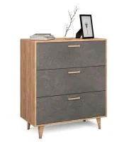 Комод Эго К-3 (НГ) дуб крафт золотой/камень темный