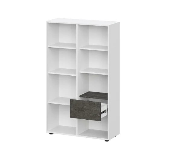 Тумба многофункциональная Анри белый текстурный/дуб золотой/железный камень