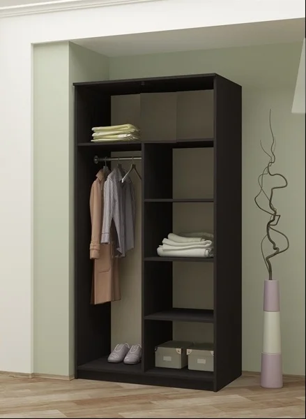 Шкаф 2-х створчатый штанга+полка белый