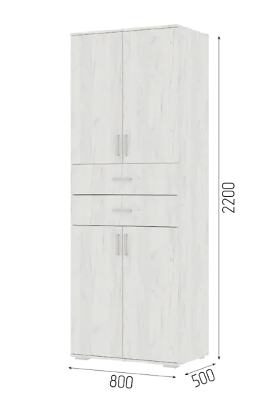 Шкаф Соло-5 (Нельсон ШК-05) дуб крафт белый