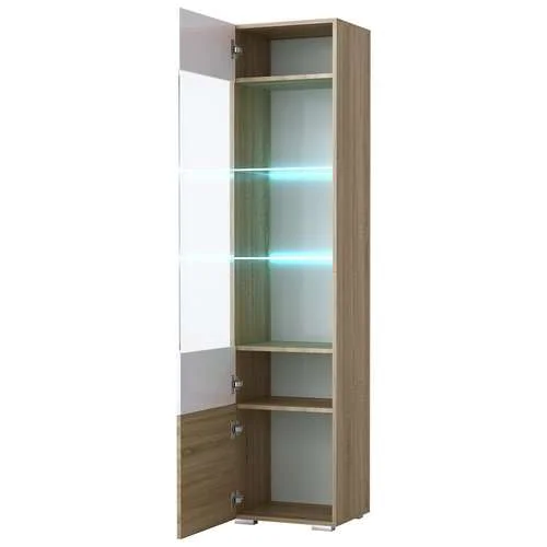 Пенал-витрина Элиза дуб сонома/белый глянец