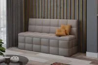 Скамья прямая Домино исп 2 кожзам светло-коричневый, велюр мокко светлый