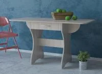 Стол обеденный раскладной с ящиком 6-02.120 ясень шимо светлый Стол обеденный раскладной с ящиком 6-02.120 ясень шимо светлый