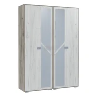 Шкаф 4-х дверный для одежды и белья Ольга-17 дуб крафт серый