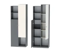 Шкаф Клео ШК-2 графит/миндаль/океан