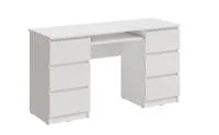 Стол Челси 6 ящиков белый/белый глянец