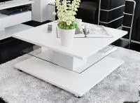 Стол журнальный Diamond тип 1 белый глянец