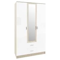 Шкаф 3-х створчатый Софи СШК 1200.1 дуб сонома/белый глянец