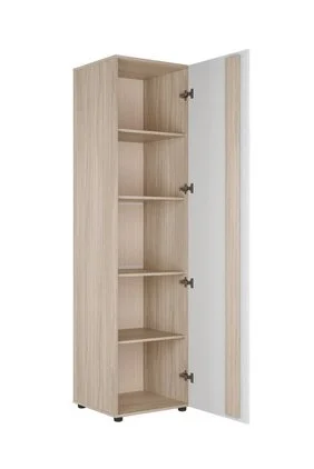 Шкаф 1-створчатый Палермо-3 ШК-008 ясень шимо светлый/белый глянец