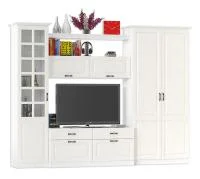 Модульная гостиная Ливерпуль со шкафом ясень ваниль/белый
