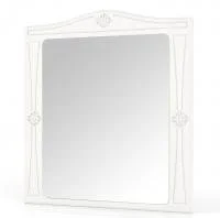 Зеркало навесное Онега дуб беленый/белый вельвет