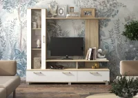 Стенка Соло-6 дуб сонома/белый