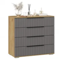 Комод Хилтон дуб крафт золотой/графит матовый