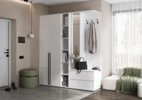 Модульная прихожая Норд белый/белый глянец