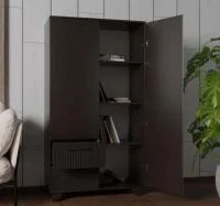 Стеллаж Копенгаген без стекла венге/черный матовый