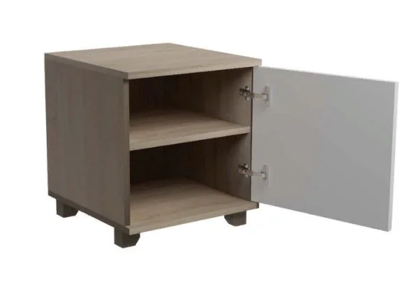 Тумба прикроватная со створкой Копенгаген дуб сонома/белый матовый