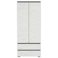 Шкаф с полками Гретта 2С2Я дуб крафт белый/антрацит