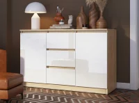 Комод Челси 1200 (2 двери 3 ящика) дуб сонома/белый глянец