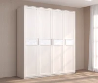 Шкаф 4-створчатый Кэт-4 бодега/caiman белый