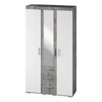 Шкаф трёхстворчатый Инстайл ШК-30 бетон/белый