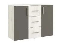 Комод Фиеста New 3 ящ 2 двери (1200) графит/дуб крафт белый