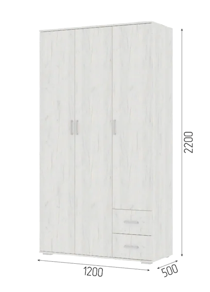 Шкаф Соло-1 (Нельсон ШК-01) дуб крафт белый