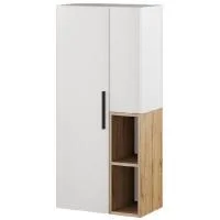 Шкаф-пенал настенный Альберо белый/дуб вотан