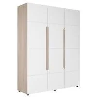 Шкаф 3-х створчатый Палермо-3 ШК-011 ясень шимо светлый/белый глянец