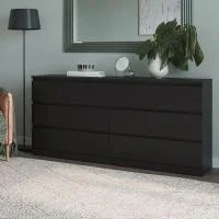 Комод шесть ящиков Варма 6Д черный шпон