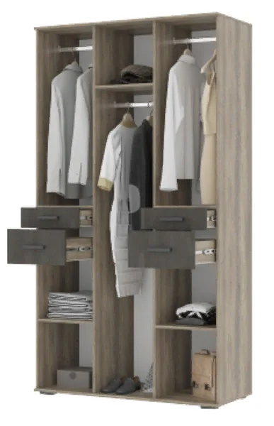 Шкаф Соло-2 (Нельсон ШК-02) дуб крафт белый