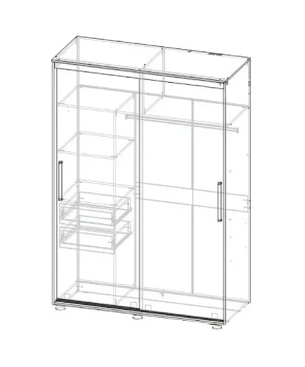 Шкаф-купе Комфорт-12 Прайм 1.5 дуб крафт белый (без зеркал)