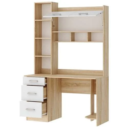 Стол компьютерный ПКС-5 дуб сонома/белый глянец