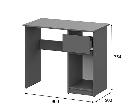 Стол письменный 0,9 Денвер графит серый