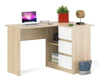 Угловой компьютерный стол МС-16 дуб сонома/белый (правый)