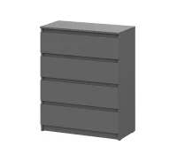 Комод 4 ящика Денвер графит серый