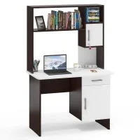 Стол письменный с надстройкой МД 1.09 венге/белый