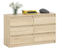 Широкий комод шесть ящиков МК 1200.6 дуб сонома