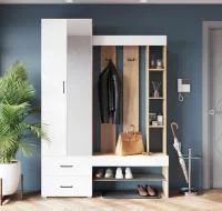 Прихожая Домино дуб крафт золотой/белый