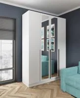 Шкаф Мадрид (1,6) с зеркалом белый