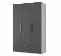 Шкаф 3-х створчатый Копенгаген белый/серый графит