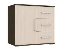 Комод Белла 3 ящика 1 дверь венге/дуб беленый