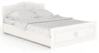 Кровать Онега дуб беленый/белый вельвет