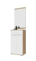 Тумба с зеркалом Италия З-600+ТК-600 дуб сонома/белый глянец