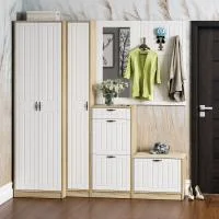 Модульная прихожая П-6 дуб сонома/белое дерево фрезеровка прованс