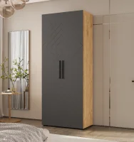 Шкаф 2-х створчатый Флэш 900 браш графит/дуб крафт