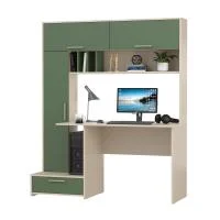 Стол письменный Лайт 03.243 сатин/дымчатый зелёный