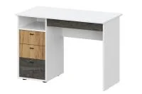 Стол письменный Анри белый текстурный/дуб золотой/железный камень