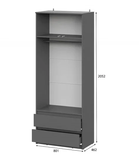 Модульная прихожая Денвер графит серый