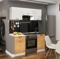 Кухня Дуся 1.6 белый/дуб бунратти